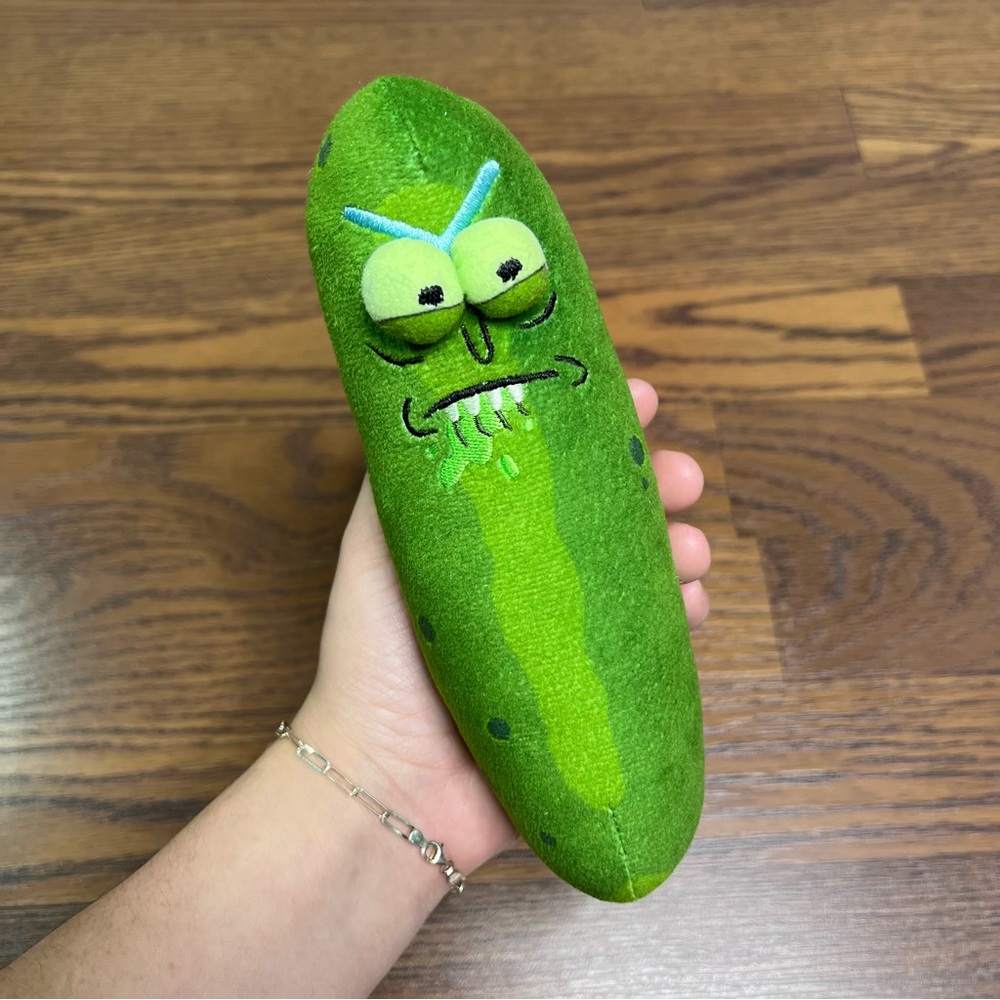 Funko Plushies: Rick and Morty - 7" Pickle Rick (Biting Lip) Collectible Figure